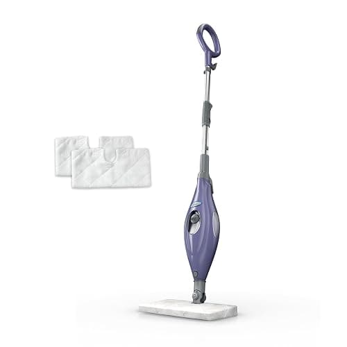 Shark Steam Pocket Mop with 2 Washable Double-sided Pads, Purple, S3501 | Lightweight, 2 Machine Washable Double-Sided Microfiber Pads, Swivel Steering, Steam Sanitization on Sealed Hard Floors - Image 1