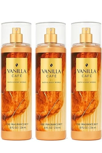Bath & Body Works Vanilla Café Fine Fragrance Mist – 3 Pack, 8 fl oz Each | Warm Vanilla, Coffee & Creamy Musk Scent - Image 1