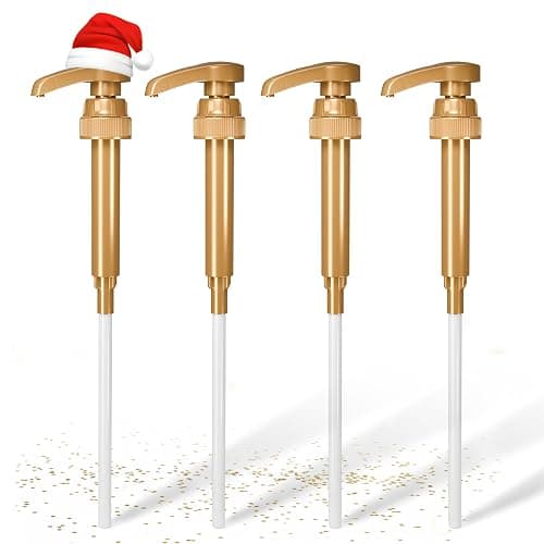 4 Pcs Coffee Syrup Pump Dispenser - Works as Skinny and Torani Syrup Pump - Fits Various 25.4 oz Bottles, Precise Dispensing 0.3oz & Lockable Design, Easy to Use & Clean, Ideal for Liquid & Pastes - Image 1