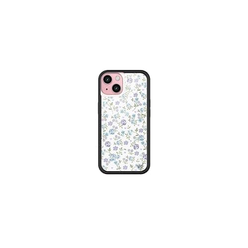 ⭐️ Wildflower Cases - Compatible with iPhone 15 | Protective Black Bumper, 6.5ft Drop Test Certified, Women Owned Small Business | Aesthetic Coquette Trendy Flower | Lilac & Blue Floral - Image 1