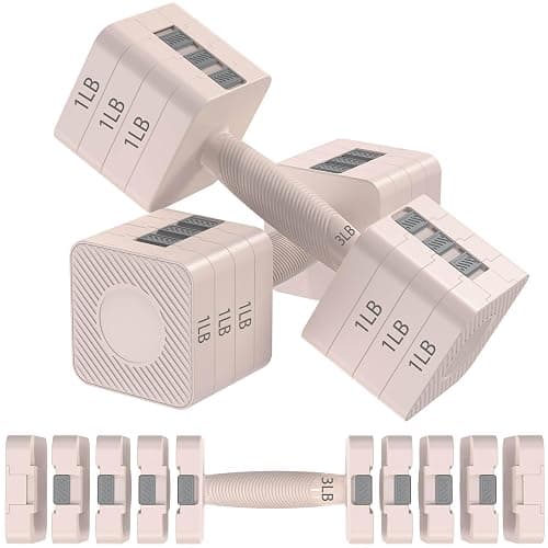 Hezeyferg 22LBS Adjustable Dumbbells Set, Hand Weights Sets with 5 Levels 3lb, 5lb, 7lb, 9lb, 11lb, Adjustable Weight Dumbbells for Women/Men Home Gym Full Body Workout - Image 1