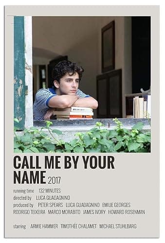 Call Me By Your Name Poster,Timothee Chalamet Merch,Canvas Wall Art For Living Room Decor Aesthetic Vintage Posters & Prints Space Asthetic College Dorms Farmhouse Kitchen Gym Unframed 16x24 inches - Image 1