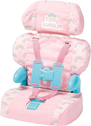 Casdon Baby Huggles Toys - Pink Booster Seat - Car Seat For Dolls with Adjustable Headrest & Buckles - Fits Dolls Sizes Up to 14" - Suitable for Preschool Toys - Playset for Children Aged 3+ - Little Kid, Big Kid - Size 13.78 - Image 1