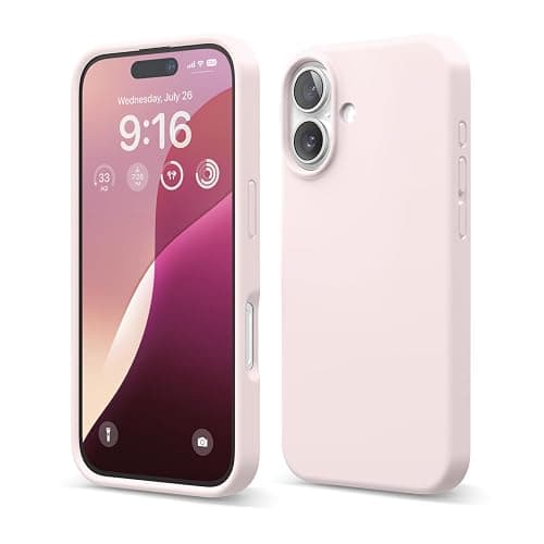 elago Compatible with iPhone 16 Case, Premium Liquid Silicone Case, Full Body Protective Cover, Shockproof, Slim Phone Case, Anti-Scratch Soft Microfiber Lining, 6.1 inch (Lovely Pink) - Image 1