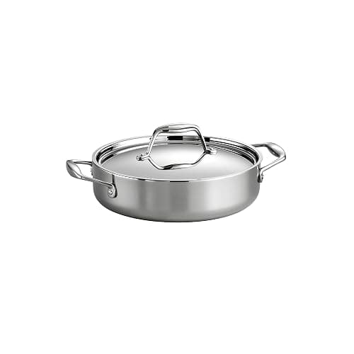 Tramontina Tri-Ply Clad Stainless Steel 3-Quart Braiser Pan with Lid, Induction-Ready, Dishwasher-Safe, NSF-Certified, Made in Brazil - BRAISER - 3-Quart - Image 1