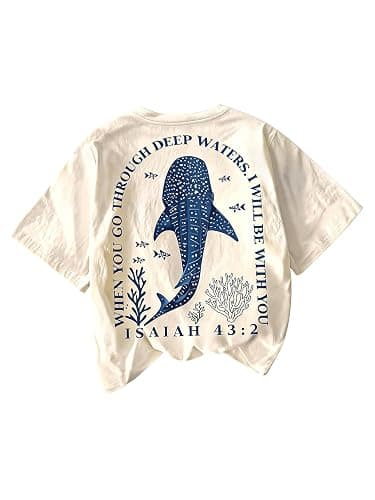 SOLY HUX Women's Hawaiian Beach T Shirts Tropical Graphic Tess Short Sleeve Tops Vacation Clothes - Image 1