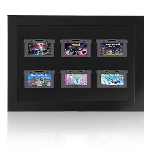 Video Game Frame Compatible with Game Boy Advance Games – Solid Wood Display Case for GBA Cartridges, Retro Gaming Collectible Decor, Holds 6 Cartridges, Wall or Tabletop - Image 1