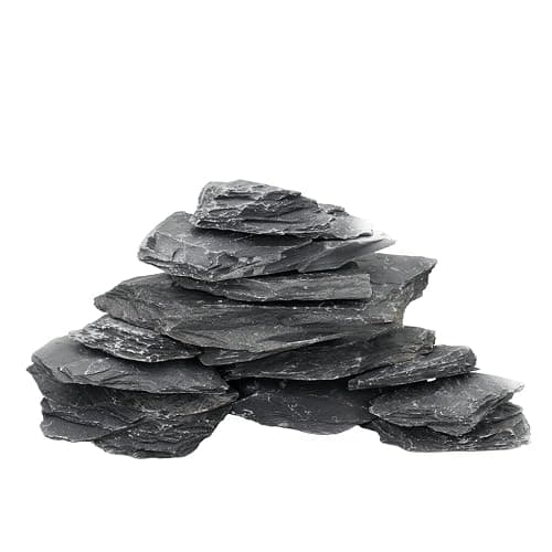 Unocho Natural Slate Stone Reptile Basking Platform Rock 10lb Fish Tank Rocks for Aquascaping Terrarium Decoration&Reptile Habitats Tortoise Enclosures(2-6 inches) - Image 1