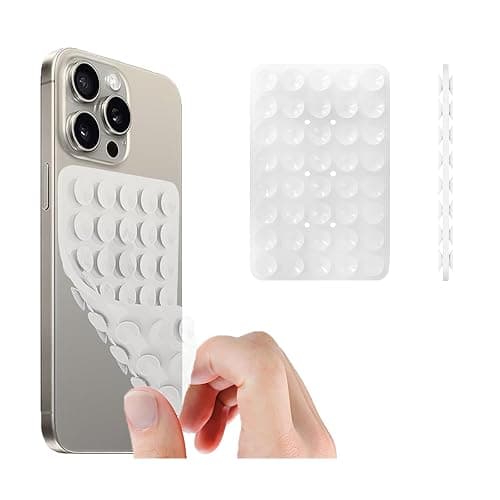 Silicone Double Sided 40 Grain Suction Cup Phone Case Detachable Mount, Phone Accessories Hands-Free Strong Grip Holder for Selfies and Videos, Phone Suction Grip for iPhone and Android (Transparent) - Transparent - Image 1
