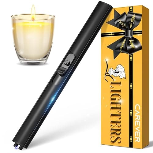 Candle Lighter Stocking Stuffers for Women Men, Electric Candle Lighter USB Rechargeable Graduation Gifts for Him Wife Grandma Girlfriend Safety Lock Long Lighters for Grill Home Kitchen BBQ Camping - Image 1