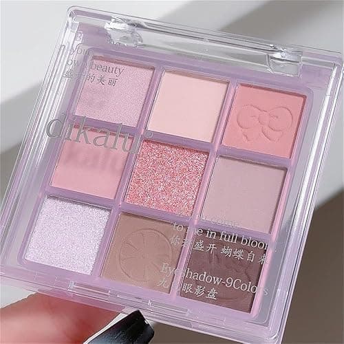 GHFCZOO 9-Color Glitter & Pastel Eyeshadow Palette - Long-Lasting, Creamy, Waterproof, for All Ages (20#) - Image 1