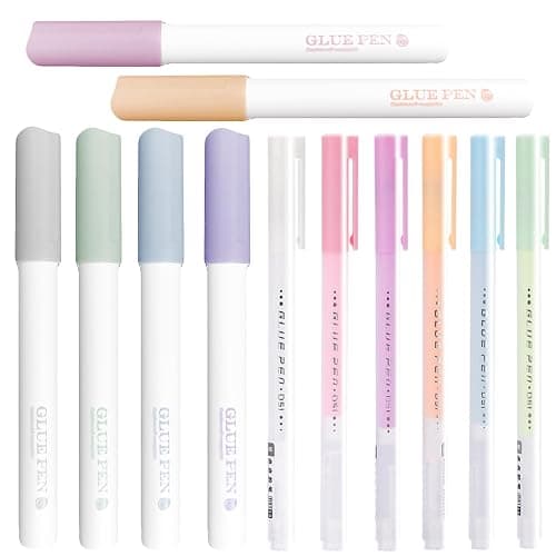 12 pcs Scrapbook Glue Pen Set, CNYMANY Quick Dry Crafting Fabric Liquid Glue Pen for Scrapbooking Card Making DIY Drawing Papercrafts - Image 1