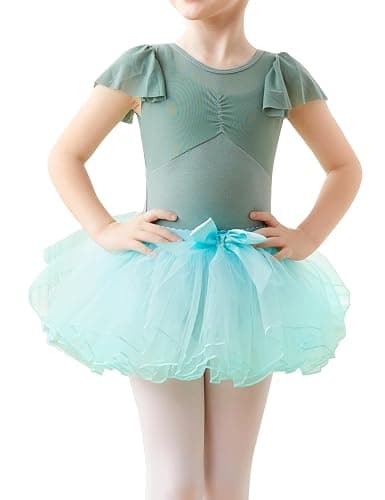 Phoeswan Grils 4 Layers Tulle Tutu Skirts,Kids Pull on Ballet Skirts for Dance Gymnastics,Halloween Dance Dress - Image 1