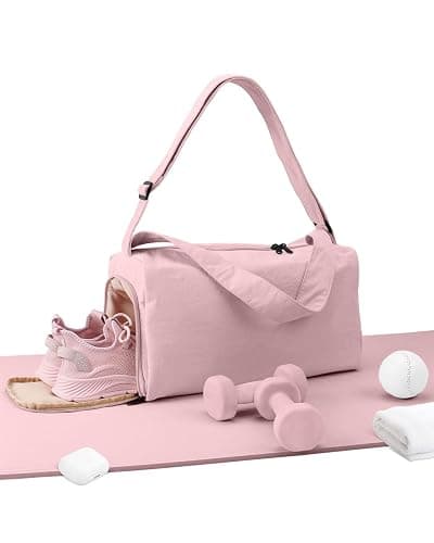 Small Gym Bag for Women with Shoes Compartment, Stylish Duffle Travel Bag for Plane, Lightweight Duffle Bag for Women & Men, Sport Gym Tote Bag with Wet Pocket for Yoga, Pilates, Swimming - Image 1