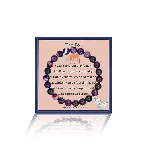 LINY Beaded Fox Bracelets for Women Fox Gifts for Niece Daughter Sisters Best Friends Christmas Birthday Gifts - Image 1