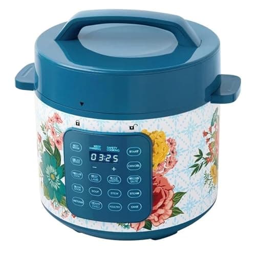 The Woman 6-Quart Electric Pressure Cooker with Touch Control Display & Locking Lid,Multi-Use,Keep Warm, Tempered Glass Lid (Fancy Flourish) - Image 1