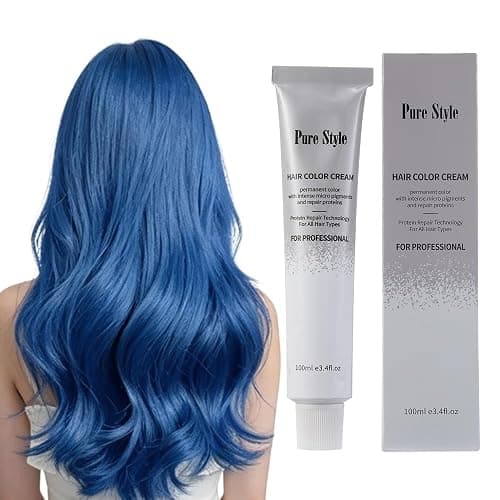 YSNSTYLE-PureStyle 3.4 fl oz(100ml) Hair Color Cream, Ammonia-Low Permanent Hair Dye with Nourishing, Medium Grey Blue Long-Lasting Fade-Resistant Color, At-Home Salon Quality Hair Coloring - Image 1