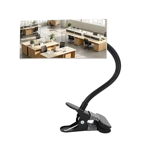 StartFine Clip On Security Mirror Convex Desk Office Cubicle for Personal Safety Desk Rear View Mirror Monitor Computer to See Behind You Flexible Gooseneck (Rectangle 6.69"x2.95" Frameless) - Image 1