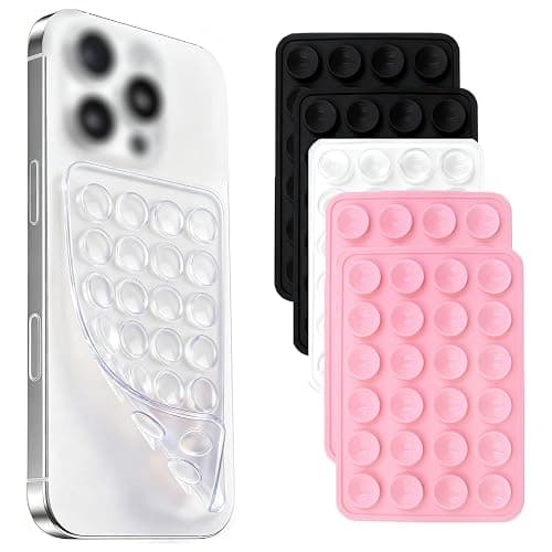 6 Pcs Silicone Double-Sided Suction Phone Reusable Detachable Mount | Sticky Phone Grip Hands-Free for Selfies & Videos,easy to remove and reposition Gift for Content Creator - Image 1