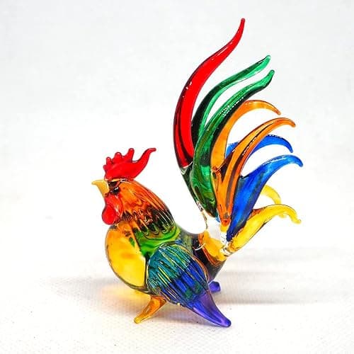 ZOOCRAFT Whimsical Glass Chicken Figurine - A Playful Accent for Farmhouse or Country-Inspired Décor - Image 1