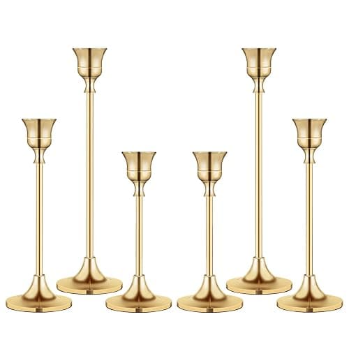 Candlestick Holders,Taper Candle Holder for Candlesticks Gold Brass Vintage Candle Stick Candle Holders Candelabra Candle Holder for Fireplace Party Dining Home - Image 1