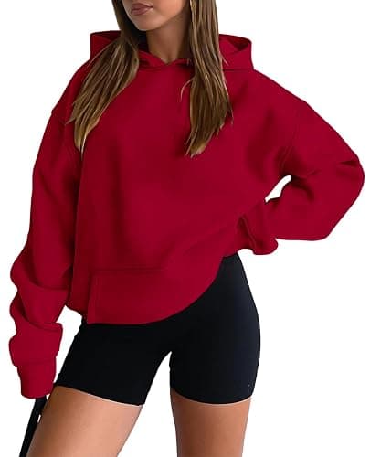 onlypuff Women Hoodies Casual Pullover Long Sleeve Sweatshirt Kangaroo Pocket Drop Shoulder Sweater - Image 1