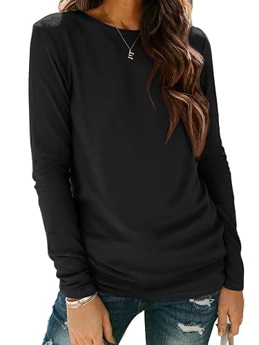 ATHMILE Womens Long Sleeve Shirts Basic Tee Fall Trendy Spring Top Business Casual Beach Vacation Workout 2025 Fashion - Image 1