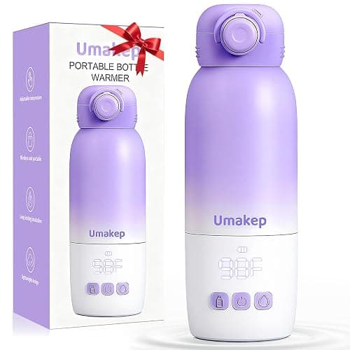 Portable Bottle Warmer for Travel - Large 12oz Capacity with Dual Heating Modes for Breast Milk & Water, Fast Heating Smart Temperature Control, Portable Milk Warmer Gifts for New Mom Purple - Image 1
