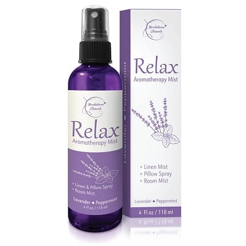 Relax Lavender Spray for Sleep, Natural Linen Spray for Bedding, Perfect Lavender Pillow Spray for Sleep. Aromatherapy Bed Spray with Lavender & Peppermint Essential Oils by Brookethorne Naturals 4oz - Image 1