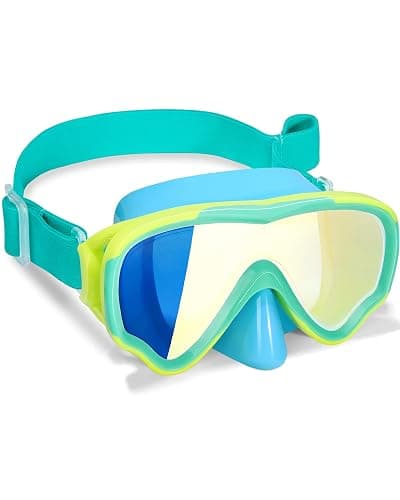 ITOWE Kids Swim Goggles with Fabric Strap for Kids 3-15, Leak Proof Swimming Goggles Nose Cover 180° Clear View - Image 1