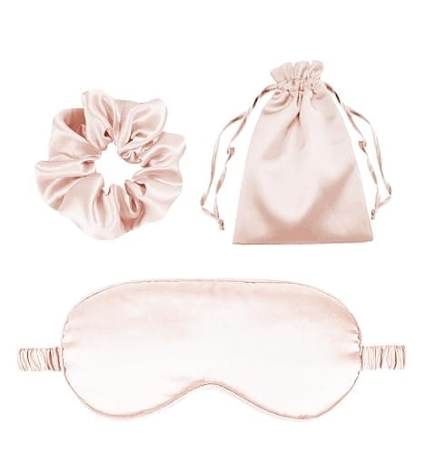 3Pcs Satin Eye Mask Silk Sleep Masks Set Silky Blindfold Eyeshade Blackout Eyes Cover Pouches Bag Scrunchy Wedding Gift - Image 1