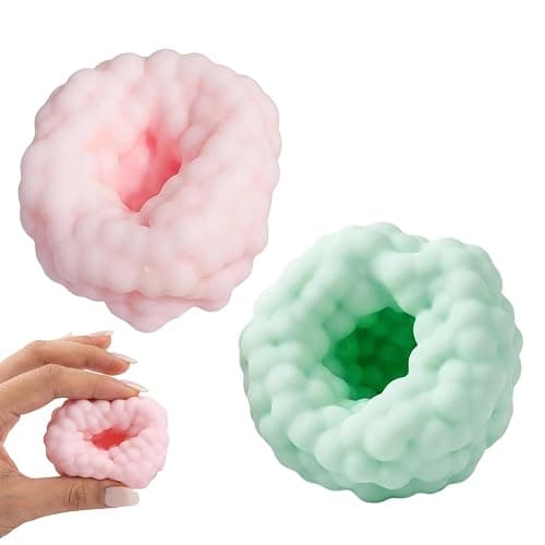 2 PCS Crunchy Squishy Stress Ball, Sand Squishy Sensory Tool for Stress Relief and Fidgeting, Red and Green Set with Dual-Texture Design for Office and Home Use, Bundle with Unique Crunchy Feel - Image 1
