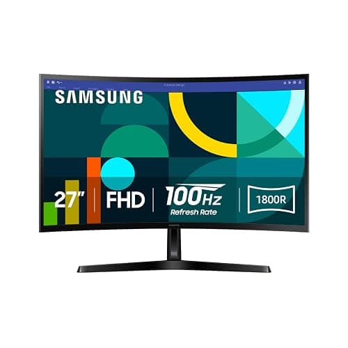 Samsung 27" Essential S3 (S36GD) Series FHD 1800R Curved Computer Monitor, 100Hz, Game Mode, Advanced Eye Comfort, HDMI and D-sub Ports, LS27D366GANXZA, 2024 - Image 1