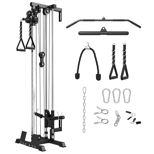 Mikolo Wall Mount Cable Station, Cable Crossover Machine with Dual Pulley System and 18 Adjustable Positions for Home Gym Fitness Equipment - Image 1