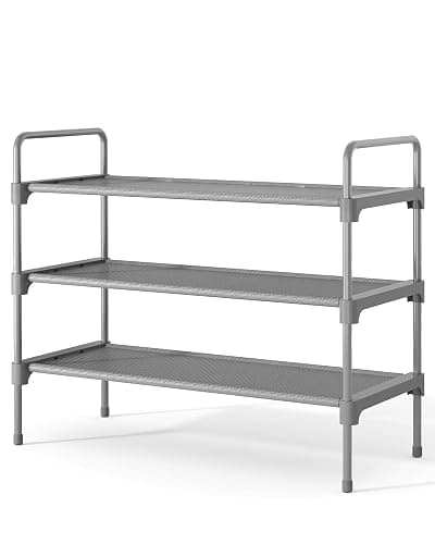 Kitsure Shoe Rack for Closet, Sturdy and Long-Lasting Shoe Shelf, Shoe Rack for Entryway, Personalized DIY Shoe Organizer, Shoe Rack Organizer for Space-Saving, 27.6" x 11.8" x 22.6", Grey - Image 1