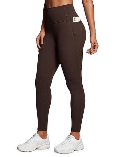 CRZ YOGA Womens Butterluxe Workout Leggings 28 Inches - High Waisted Gym Yoga Pants with Pockets Running Buttery Soft - Image 1