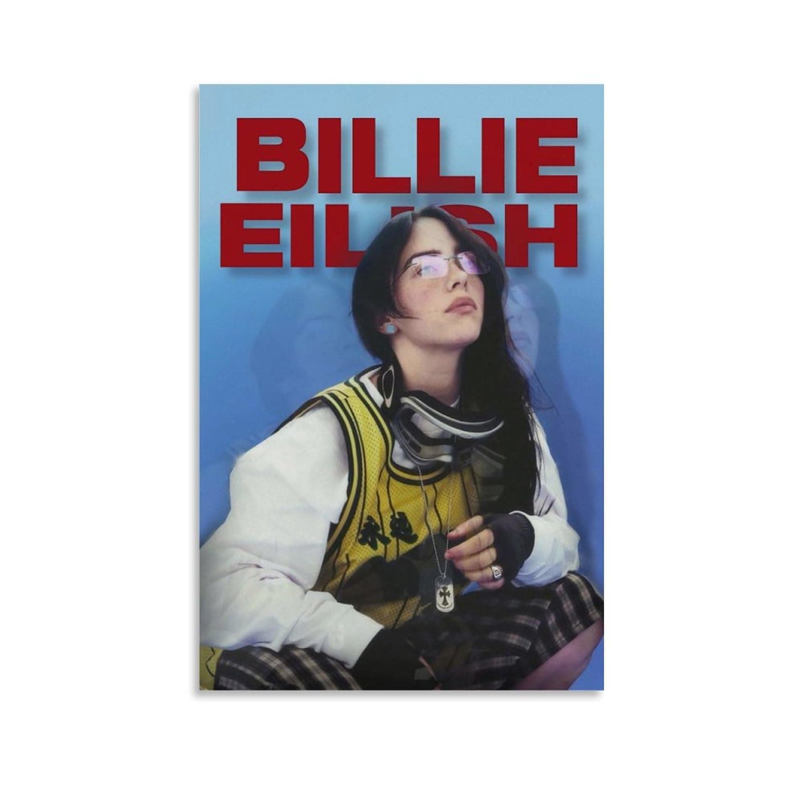 Billie Poster Eilish Singer Music Retro Vintage Cover Canvas Painting Wall Art Picture Home Decor Print For Bedroom Living Room Dorm Study Bar Office 12x18inch(30x45cm) - Image 1