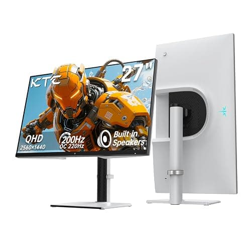 KTC 27 Inch Gaming Monitor 200Hz, 1440P Monitor with Speakers, Up to 210Hz Computer Monitors Fast IPS 1ms, 131% sRGB, Adaptive Sync, Tilt/Swivel/Pivot/Height Adjustment, HDMI DisplayPort, White H27T6 - Image 1