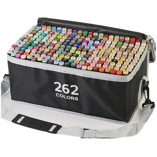 262-Color Dual-Tip Alcohol Markers Set with Shoulder Bag - Alcohol-Based Art Markers for Coloring, Drawing & Sketching -Gift for Kids, Teens, Artists - Image 1
