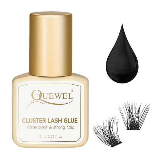 QUEWEL Lash Clusters Glue 10ml Black DIY Lash Extensions for Individual Lashes Long-Lasting No Irritation, Large Capacity No Shaking (Black-10ml) - Image 1