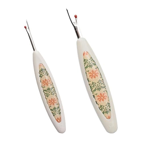 URROMA White Vintage Seam Rippers, 2pcs Handmade Seam Ripper Rust Remover Retro Stitching Antique Seam Rippers Embroidery - Image 1