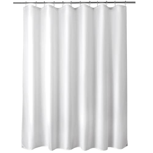 Titanker Waterproof Fabric Shower Curtain Liner Washable, Cloth Shower Liner with Magnets, White Shower Liner Soft Fabric, Lightweight Shower Curtain Liner, 70x72 Inches - Image 1