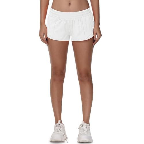 MCEDAR Women's Running Shorts Low Waisted 2.5",Lightweight Active Workout Quick Dry Gym Athletic Sports Shorts Zip Pocket - Image 1