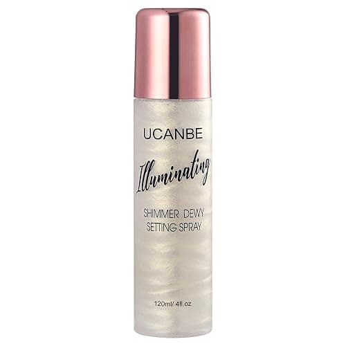 UCANBE Shimmer Dewy Setting Spray – Glowing + Makeup Setting Spray 2 in 1 Lightweight Formula for a Radiant Glow,Long-Lasting Face Mist for Face Body, 4 Fl Oz #Platinum - Image 1