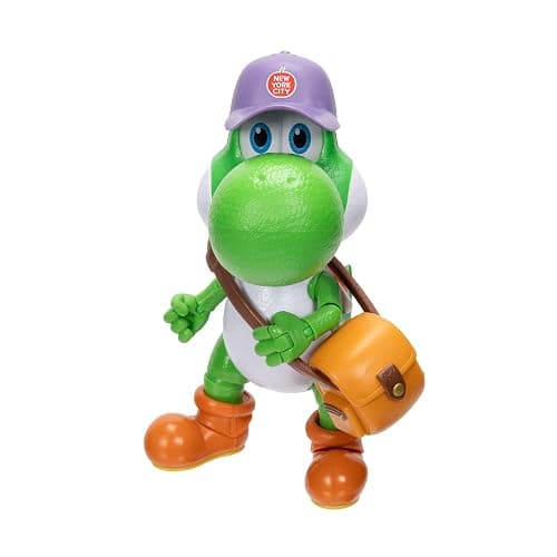 The Super Mario Galaxy Movie 5” Action Figures Series 1 – Yoshi Figure with Hat, Sunglasses, and Satchel Accessories - Premium Details 20 Points of Articulation - Image 1