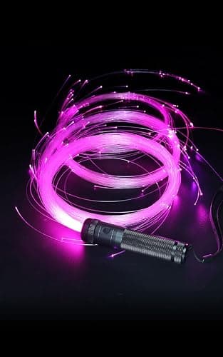 LQMEILI 6ft LED Fiber Optic Whip Dance Space Whip with 12 Colors, 36 Color Modes 360° Swivel Pixel Rave Whip Rave Lights for Gift,Dancing Parties, Music Festival, Christmas Carnival - Image 1