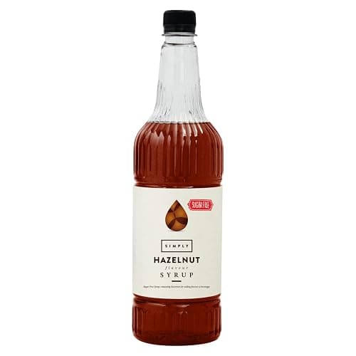 Simply Sugar Free Hazelnut Syrup, Low Calorie, Vegan & Nut Free Flavoured Syrup for Coffee, Cocktails & Baking (1 Litre) - Image 1
