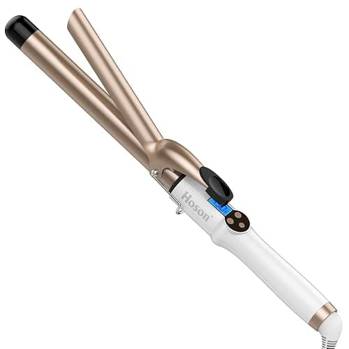 Hoson 1 Inch Curling Iron Professional Ceramic Tourmaline Coating Barrel Hair Curler, LCD Dispaly with 9 Heat Setting(225°F to 450°F for All Hair Types, Glove Include) - Image 1