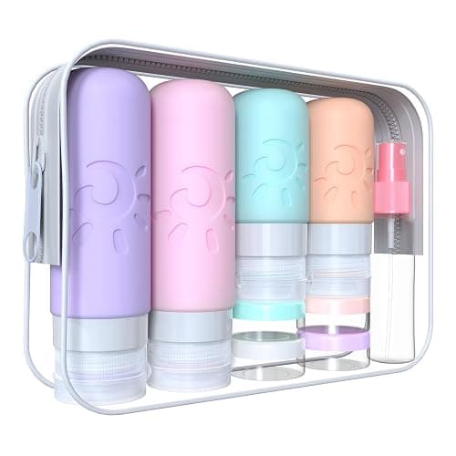 Zafit 18 Pack travel Bottles for Toiletries, TSA Approved Silicone Travel Containers Leak Proof Refillable Travel Accessories for Shampoo Conditioner Lotion Body Wash(Multicolored C) - Image 1