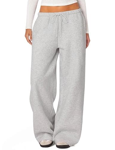 HeSaYep Women's Fleece Lined Sweatpants Winter Warm Wide Leg Sweat Pants Baggy Casual Pants with Pockets - Image 1
